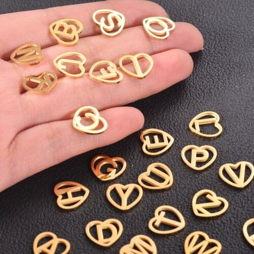 3Pcs/Lot Stainless Steel A To Z Alphabet 26 Letters Hollow Charms Pendants DIY For Jewelry Making Handmade Initial Accessories