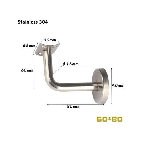 4 Piece Handrail Brackets for Wall Mounted Handrail Balustrade Stair Rail Bracket Bannister Wall fixture Support Brush Chrome