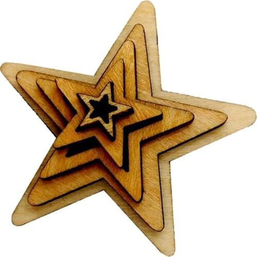 50pcs Star Shape Wood Embellishments for Scrapbooking Crafts