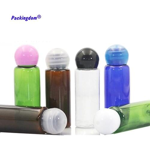 50pcs Plastic Lotion Bottle Empty Colored Ball Caps Refillable Cosmetic Packaging Bottles Container Inner Plug Travel Tube 20ml