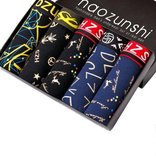 Mens Under Wear Boxing Printing Under Wear Mens Couple Cotton Shorts Sexy Suit Cartoon Under Wear Flat Angle Boxer Shorts 3XL