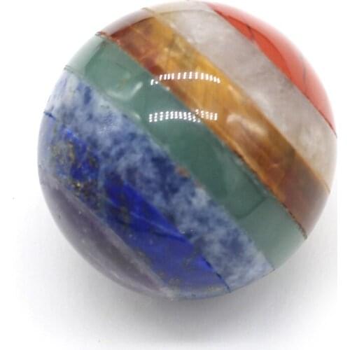 Natural Stone Beads Ball Ellipsoid 7 Chakra Reiki Healing Stone Charms Agates Crystals Lapis Lazuli for Home Ornaments