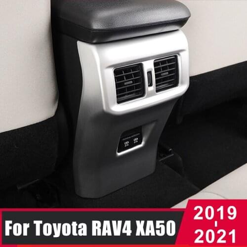 For Toyota RAV4 2019 2020 2021 RAV 4 XA50 ABS Carbon Fiber Car Rear Air Condition outlet Vent frame Cover Trim Accessories