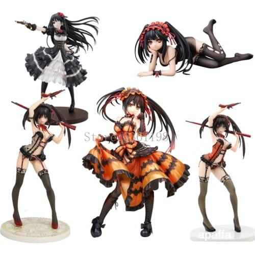 23cm Date A Live Anime Figure Tokisaki Kurumi Action Figure Lingerie Pistol ver. Tokisaki Kurumi L Sexy Girl Figurine Model Doll