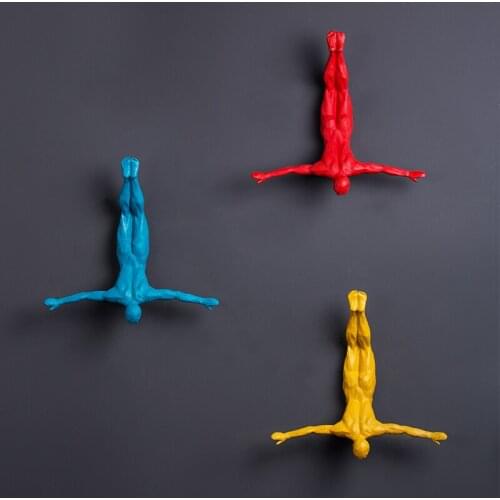 CREATIVE RETRO SPORTS BUNGEE ROCK CLIMBING FIGURES RESIN SCULPTURE BAR RESTAURANT STORE WALL DECORATION LIVING ROOM WALL STATUES
