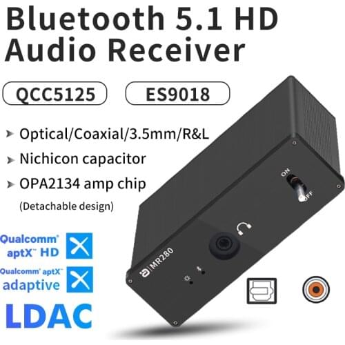 Hi-Res DAC Bluetooth 5.0 Audio Receiver LDAC aptX HD Lossless CSR8675 ES9018 JRC4580DD Coaxial Optical Wireless Adapter Decoder