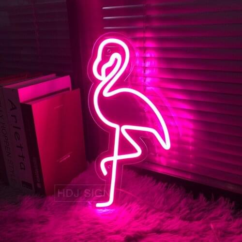Custom Waterproof LED Neon Sign light Flamingo Logo Suitable For Home Bedroom Salon Event Wedding Party Decorative Light