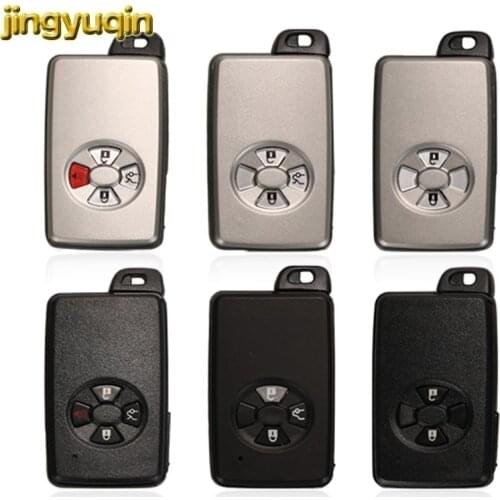 Jingyuqin Smart Card Remote Car Key Shell Fob For Toyota Avalon Camry Highlander Crown Corolla 2/3/4 Buttons Black/White Case