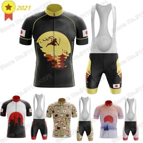 2021 Japan Cycling Jersey Set Mens Summer Cycling Clothing Road Bike Shirts Suit Bicycle Bib Shorts MTB Ropa Ciclismo Maillot