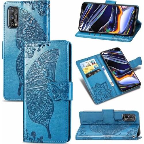 Embossed Butterfly Leather Cover For OPPO Realme 7 Pro Wallet Case Realme 7pro Folio Stand Cover Coque