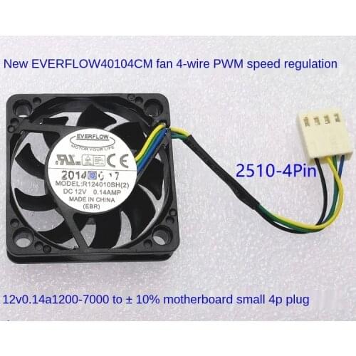 New For Everflow 4010 4cm 40mm Pwm Fan R124010sh (2) 12V 0.14a 4-Wire Pulse Speed Control Cpu Cooler