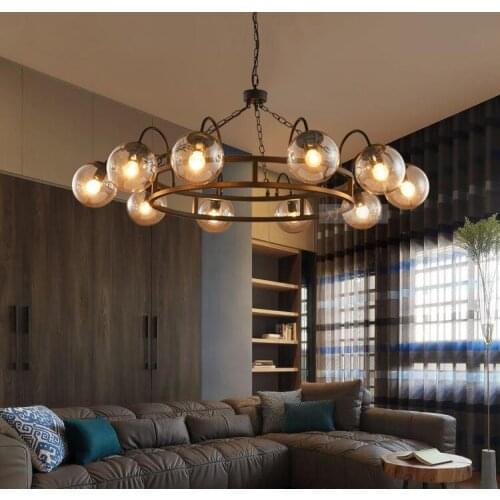 Living room lamp magic bean lamp chandelier Nordic modern minimalist style atmospheric molecular lamp industrial wind chandelier