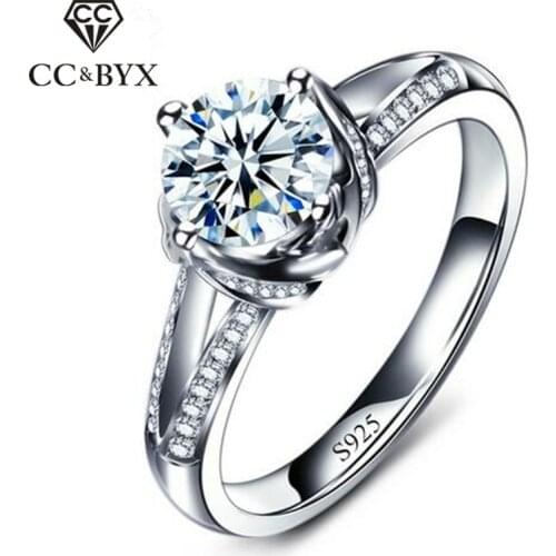 Hot Selling Engagement Rings for Women S925 Silver Vintage CZ Wedding Jewelry Bijoux Anillos Gift for Lover Wholesale CC098