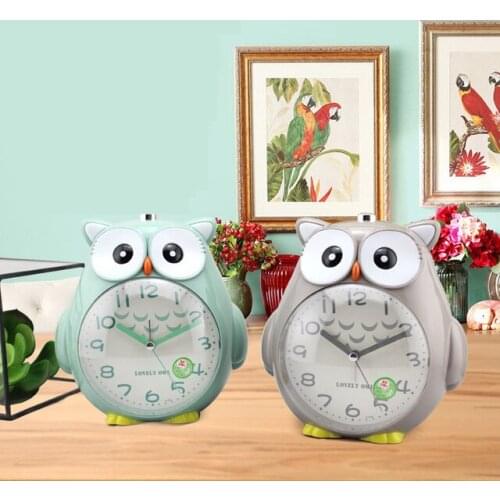 Cute owl Alarm Clock Table Watch Luminous function Alarm Clock for Kids Friends Gifts Silent Sweeping movement