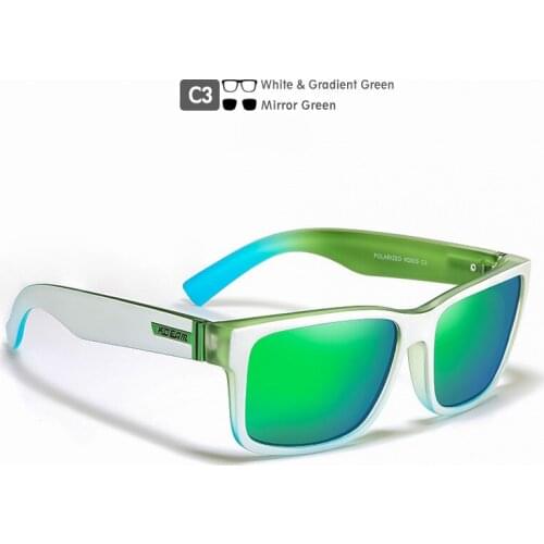 Kdeam High Quality Mens Sunglasses Polarized Mirror Green lens Classic Brand Sun Glasses for Women Outdoor Sports Eyewear