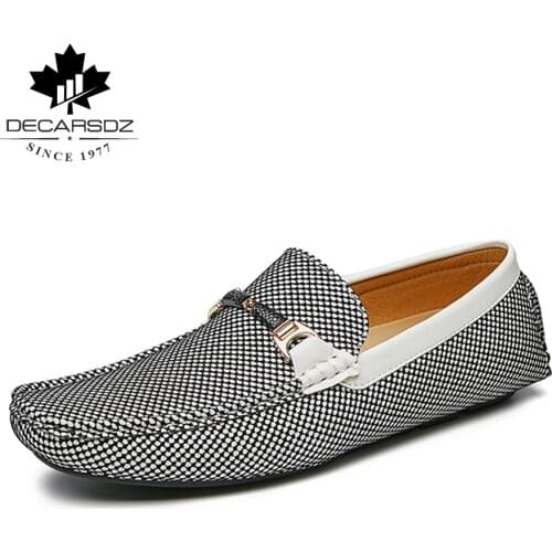 DECARSDZ Shoes Men 2021 Autumn Shoes Lace Up Leather Boat Shoes