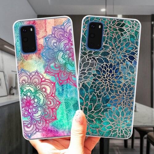 Floral Mandala Lace Flower Soft Silicone Phone Case Cover For Samsung S20 Plus S20 Ultra 5G S8 S9 S10 Plus S7 Edge S10E