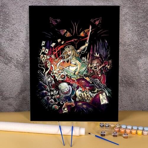 Unknown Alice In Zombieland DIY Paint By Numbers Set Acrylic Paints 50*70 Oil Painting Decoration Crafts Adults Drawing