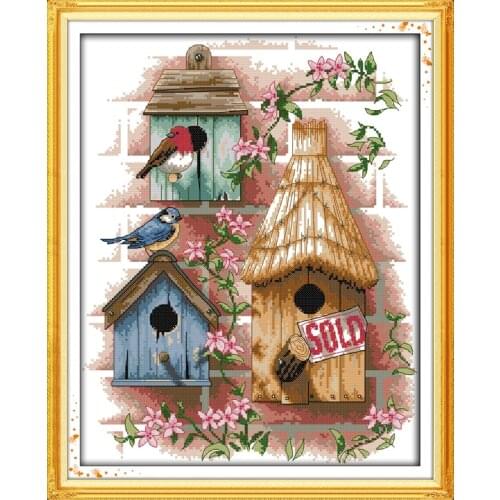 Log cabin cross stitch kit 18ct 14ct 11ct count printed canvas stitching embroidery DIY handmade needlework