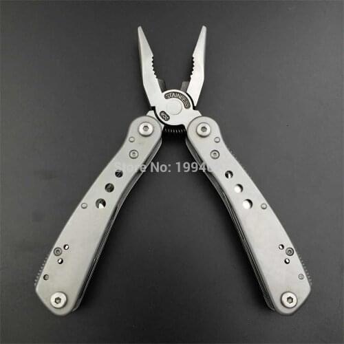 High quality Outdoor Combination Kit Multi-function folding plier 11 in 1 stainless steel pliers with knife camping tools pliers