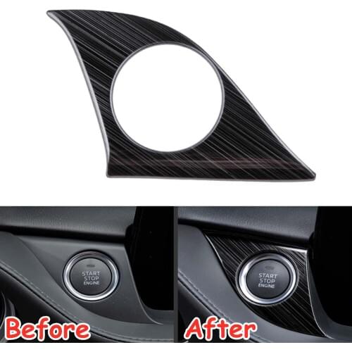 Stainless Steel Car Start Stop Engine Switch Button Cover Trim Sticker For Mazda Atenza 2020 Auto Parts Accessory