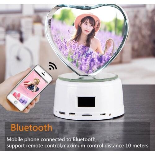 Personalized Valentines Day Gift Custom Photo Crystal Light Bluetooth Music Player Engraved Picture LED Light Anniversary Gift