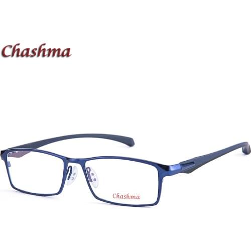 Chashma Wide Frame Titanium Alloy Eyeglass Male Myopia Glasses Spectacle Full Rimmed Fashion Designer Blue Color Mens