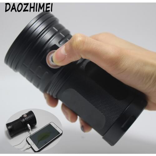 8000 lumens Super Bright LED flashlamp18*T6 XM-L T6 3 Modes USB Charging Torch Lamp Portable Searchlight Power Bank Light
