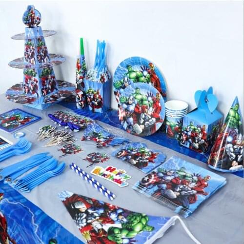 Marvel Superhero Theme Childrens Birthday Party Decoration Tableware Supplies Halloween Christmas Wedding Decoration Balloons