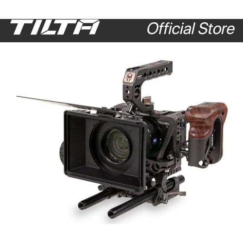 TILTA SONY A7C TA-T19-C-G Full Camera Cage for Sony A7C Wooden Handel Kit TILTA SONY A7C