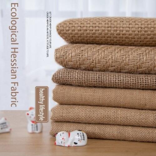 100*150cm Natural Burlap Fabric thick jute For Placemats Bags Tablecloth Background Decoration Mesh DIY Linen Textile Cloth