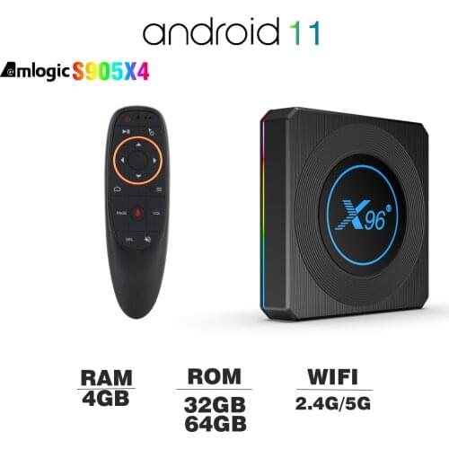 Android11 TV BOX S905X4 AV1 Media Decode 8K Dual WIFI 100M RAM 4GB X96 X4 XTREAM CODES