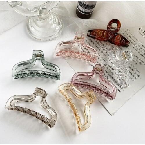 Europe America Cross Border Simple Crystal Transparent Barrettes Temperament Barrettes Back Head Hairpin Ponytail Hairpin