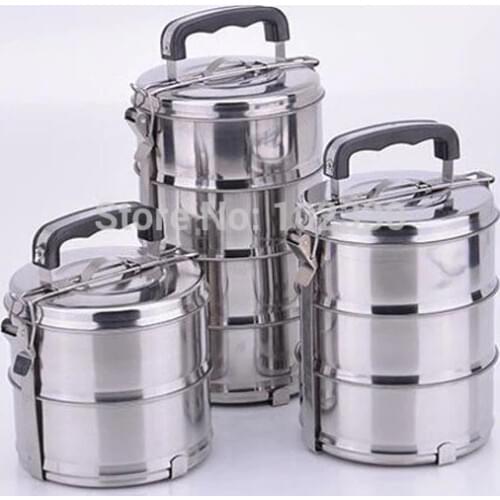 10pcs Stainless Steel Vacuum Lunch Box Round Silver Bento Jar Thermal Insulated Durable Container Many Size High Capacity
