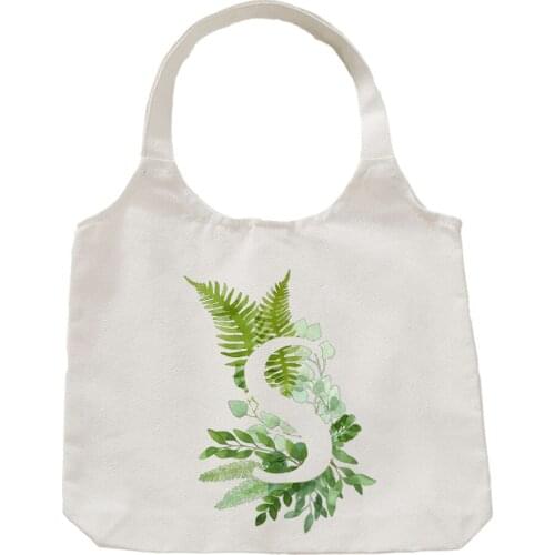 Harajuku Cuet Letter Tote Large Capacity Creative Plants Handbag Shopper Women Canvas Bag Classic Vintage Shoulder Package Bags