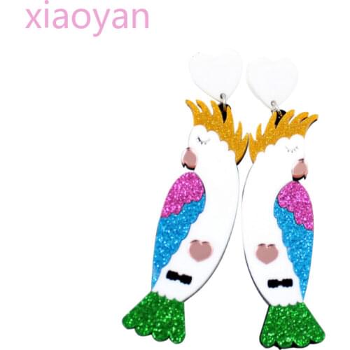 1pair) Cockatoo Earring High Quality Australia Bird Earrings Laser Cutout-Acrylic Earrings