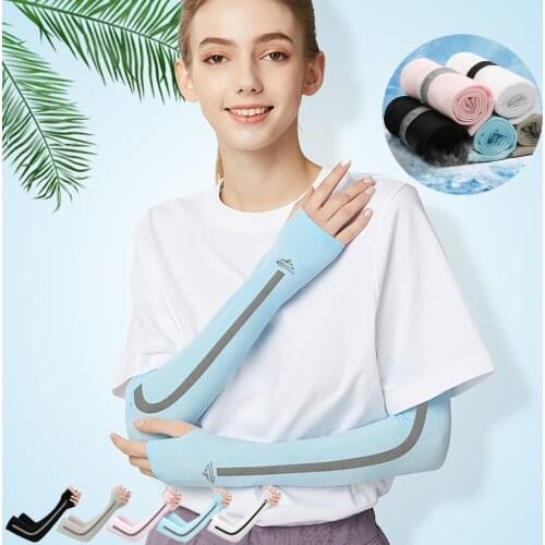 1 Pair Biking Ice Silk Sport Arm Sleeves Cycling Arm Sleeves Cover Uv Sun Protection Outdoor Sports For Men Women Arm Sleeves