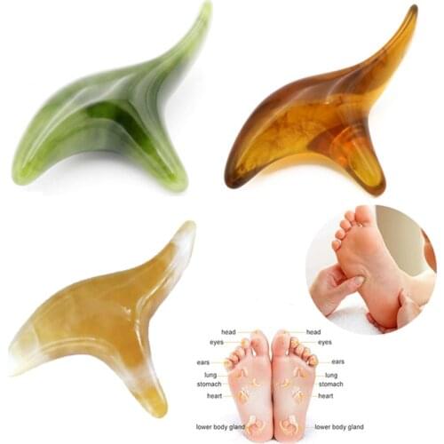 1 Pcs Amber Resin Wax Triangle Foot Massager GuaSha Acupuncture Shiatsu Tool Feet Massage Relaxing Body Massage Health Care