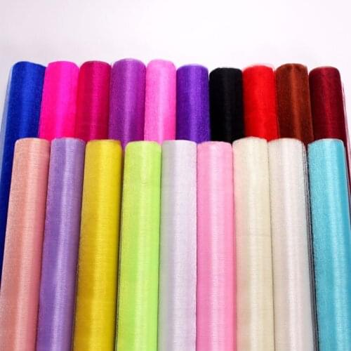 10m 5M 48cm Yarn Tulle Roll Organza Ribbon Tulle Table Skirt Fabric for Kid Birthday Party Baby Shower Rustic Wedding Decoration