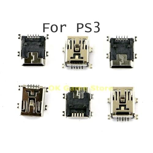 10PCS Mini USB Charging Port Socket For PS3 Power Charger Connector Jack replacement for PlayStation 3 Controller Repair Parts