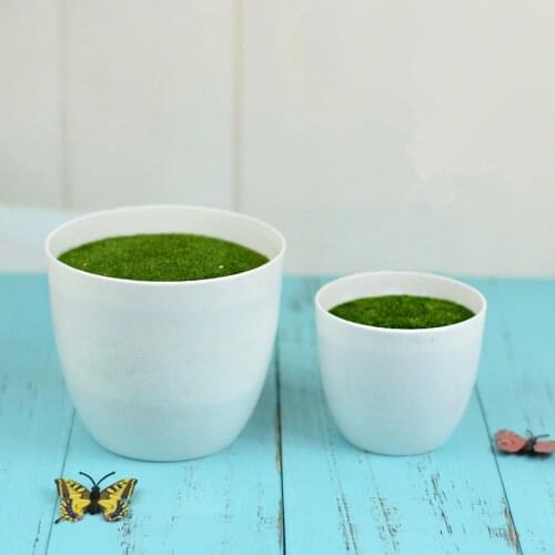 12cm 8.5cm Artificial Plants Flower Pot Plastic Palm Tree Potted White Flower Arrangement Hotel Office Living Room Home Decor