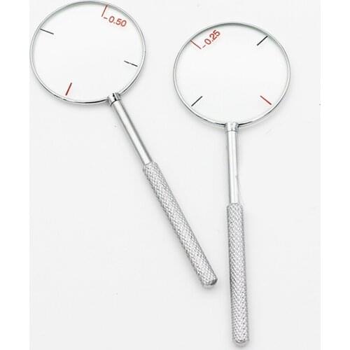 2Pcs Round Optical Cross Cylinder Lens Tool Optical Instruments Diopters 0.25/0.5