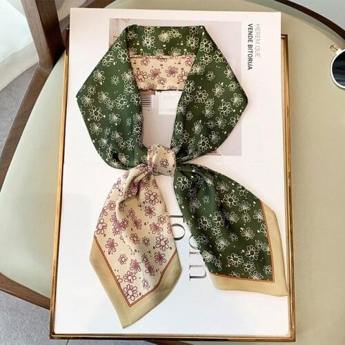 2021 Silk Scarves Women Bandana High Quality Foulard Soft Neckerchief Scarf Head Shawls and Wraps Luxury Neck Hijab Pashmina