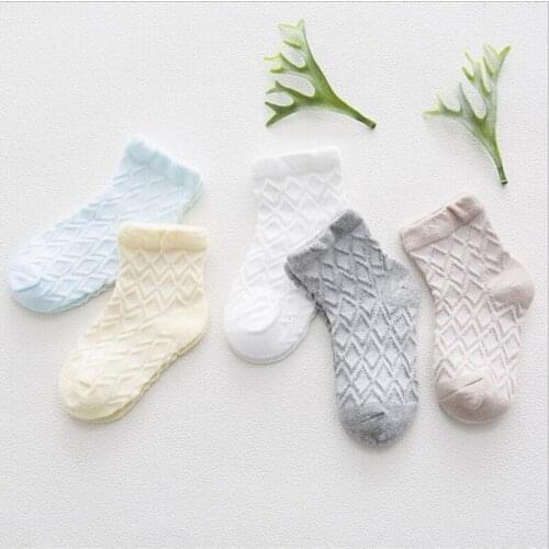 5 pairs / lot) Baby socks breathable toddler boy/girls short socks summer children clothing accessories 0 to 8y