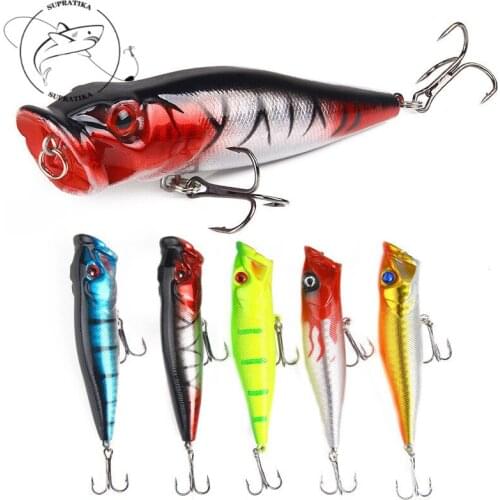 5Pcs/lot 9cm 12.5g Wobbler Minnow Popper Bait Fishing Lure Laser Hard Baits With 2 #6 Hooks For Sea River Pesca