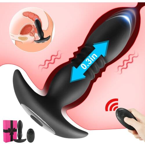 Vibrator Anal Plug Men Male Prostate Massager Wireless Remote Control Thrusting Butt Plug Dildo Vibrators Sex Toy for Men Woman