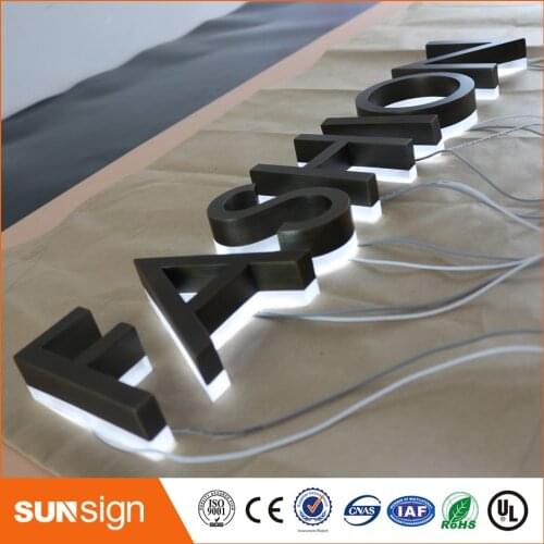 Archaize stainless steel 3d bussiness logo sign Led Backlit Channel letter
