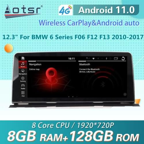 For BMW 6GT 6 Series M6 2010 - 2017 Android 10 Carplay Car Multimedia Radio Player GPS Navigation Stereo