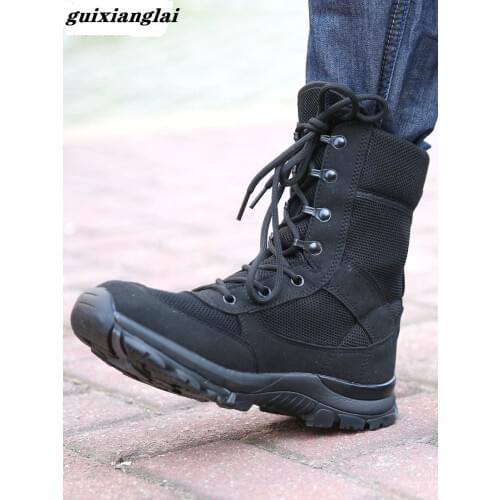 Summer Hight-Top Breathable 07 Combat Mens Special Forces Military Tactical Canvas Outdoor Training Climbing Boot