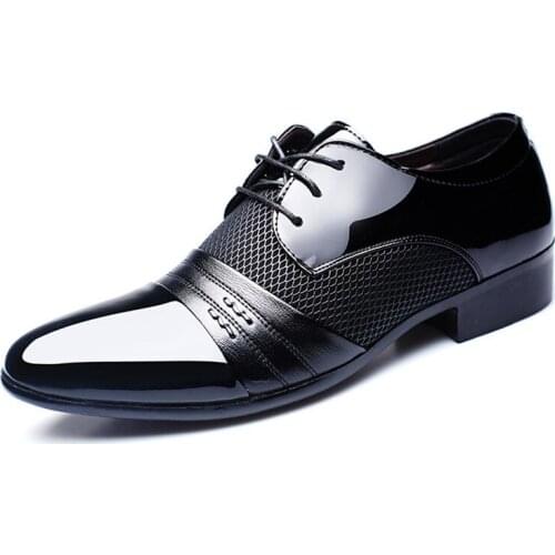 CINESSD Men's Patent Leather Shoes